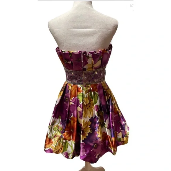 Authentic Tony Bowls Le Gala Short Prom Dress 110584 Multi Color Like New!!